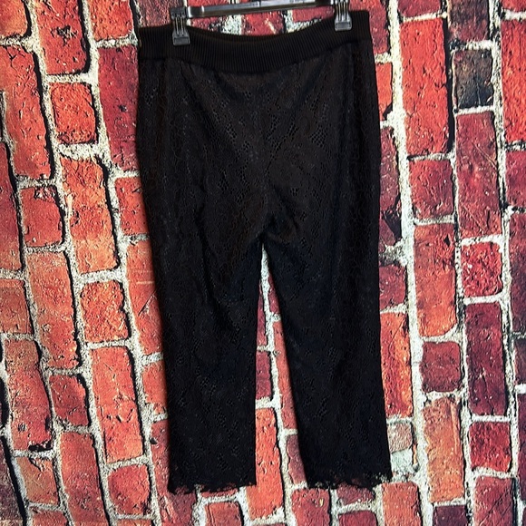 Womens Roi Black Lace  Drawstring Waist Cropped Pants medium - Picture 6 of 11